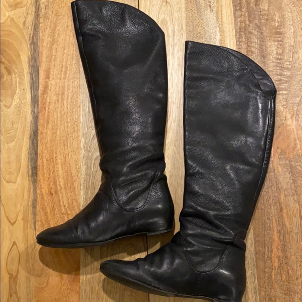 Via Spiga black leather riding boots